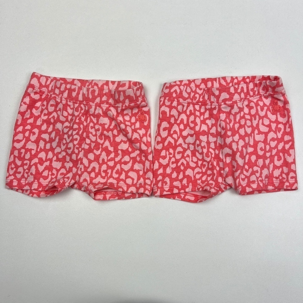 Bundle of 2 NWOT Baby Gap Leopard Print Legging Shorts in Coral Sz 0-3M